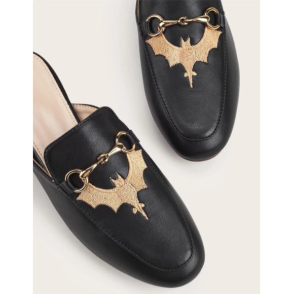 *ISO* Halloween Bat Embroidered Loafer Mules - Picture 4 of 5